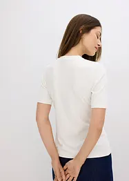 Ribbstickad topp av mjuk viskosmix, bonprix
