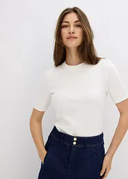 Ribbstickad topp av mjuk viskosmix, bonprix