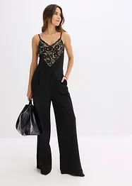Jerseyjumpsuit med spets, bonprix