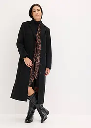 Lång kappa med yllelook, bonprix