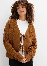 Cardigan med knytband, bonprix