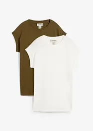 Lång topp med bomull (2-pack), bonprix