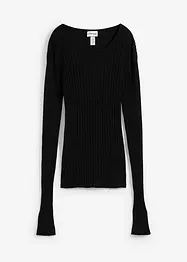 Ribbstickad topp, bonprix