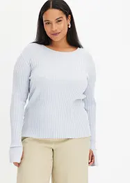 Ribbstickad topp, bonprix