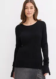 Ribbstickad topp, bonprix
