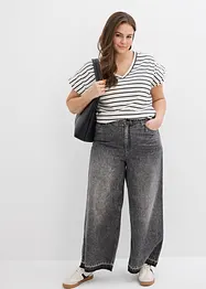 Randig topp med volangärmar, bonprix