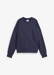 Oversized sweatshirt med broderi, bonprix