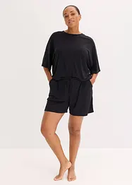 Oversizepyjamas med shorts av mjuk modal, bonprix