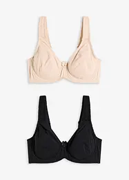 T-shirtbehå med bygel och bomull (2-pack), bonprix