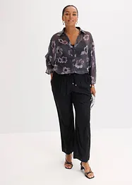 Blus i oversizemodell av luftig chiffong, bonprix