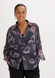 Blus i oversizemodell av luftig chiffong, bonprix