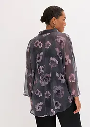 Blus i oversizemodell av luftig chiffong, bonprix