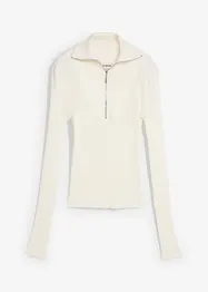 Ribbstickad topp av mjuk viskosmix, bonprix