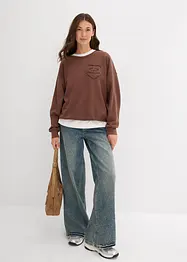 Oversizesweatshirt i mjuk bomullsmix, bonprix