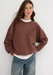 Oversizesweatshirt i mjuk bomullsmix, bonprix
