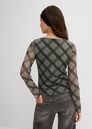 Långärmad topp av tunn mesh, bonprix