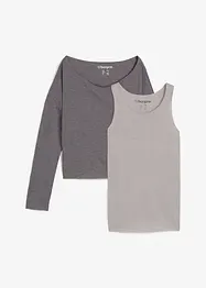 Linne och långärmad topp av jersey (2 delar), bonprix