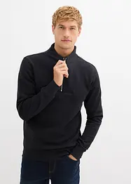 Sweatshirt med krage och dragkedja i ekologisk bomull, bonprix