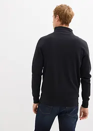 Sweatshirt med krage och dragkedja i ekologisk bomull, bonprix