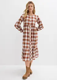 Mellanlång flanellklänning, bonprix