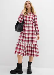 Mellanlång flanellklänning, bonprix