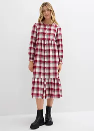 Mellanlång flanellklänning, bonprix