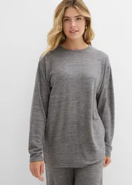 Lång sweatshirt med stickad look, bonprix