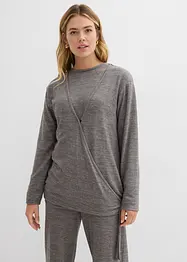 Omlottcardigan med stickad look, bonprix