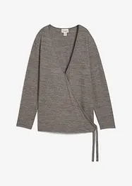 Omlottcardigan med stickad look, bonprix