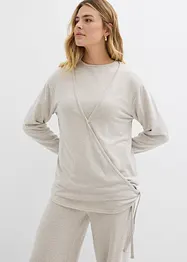 Omlottcardigan med stickad look, bonprix