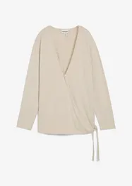 Omlottcardigan med stickad look, bonprix