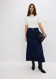 Mellanlång jeanskjol, bonprix