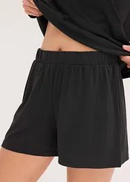 Långärmad topp och shorts i mjukt material, bonprix