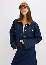 Jeansjacka med manchesterkrage, bonprix