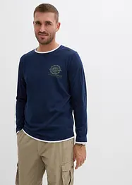 Långärmad T-shirt med 2-i-1-look, bonprix