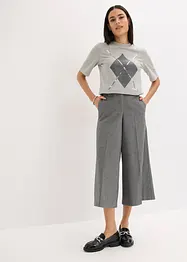 Kortärmad topp med paljetter och tryck, bonprix