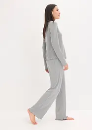 Trikåbyxa och cardigan i mjuk pointellejersey, bonprix