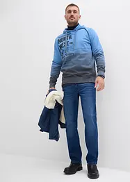 Sweatshirt med huva i ren bomull, bonprix