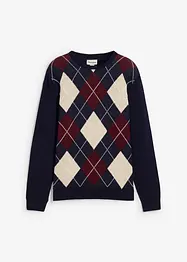 Tröja med argyle-mönster i ren bomull, bonprix