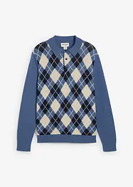 Argyle-mönstrad pikétröja i ren bomull, bonprix
