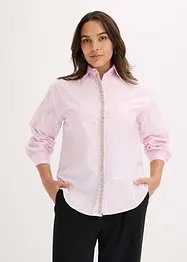 Skjortblus med strassapplikation, bonprix