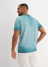 Kortärmad pikétröja med tvättad look, bonprix