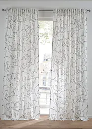 Gardin av återvunnen polyester med bladmönster (1-pack), bonprix
