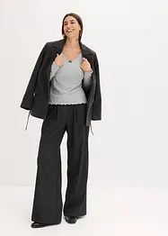 Ribbstickad topp, bonprix