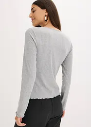 Ribbstickad topp, bonprix