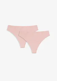 Stringtrosa i ett glansigt material med hög midja (2-pack), bonprix