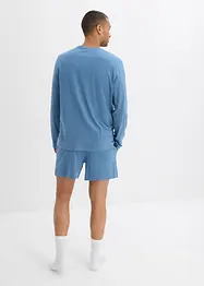 Kort pyjamas av ekologisk bomull med långa ärmar, bonprix