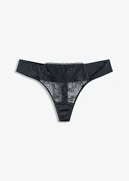 Stringtrosa med skir spets och glansiga effekter, bonprix
