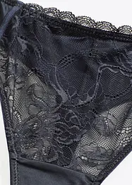 Stringtrosa med skir spets och glansiga effekter, bonprix