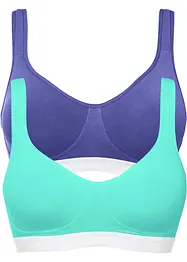 BH utan bygel med ekologisk bomull (2-pack), bonprix